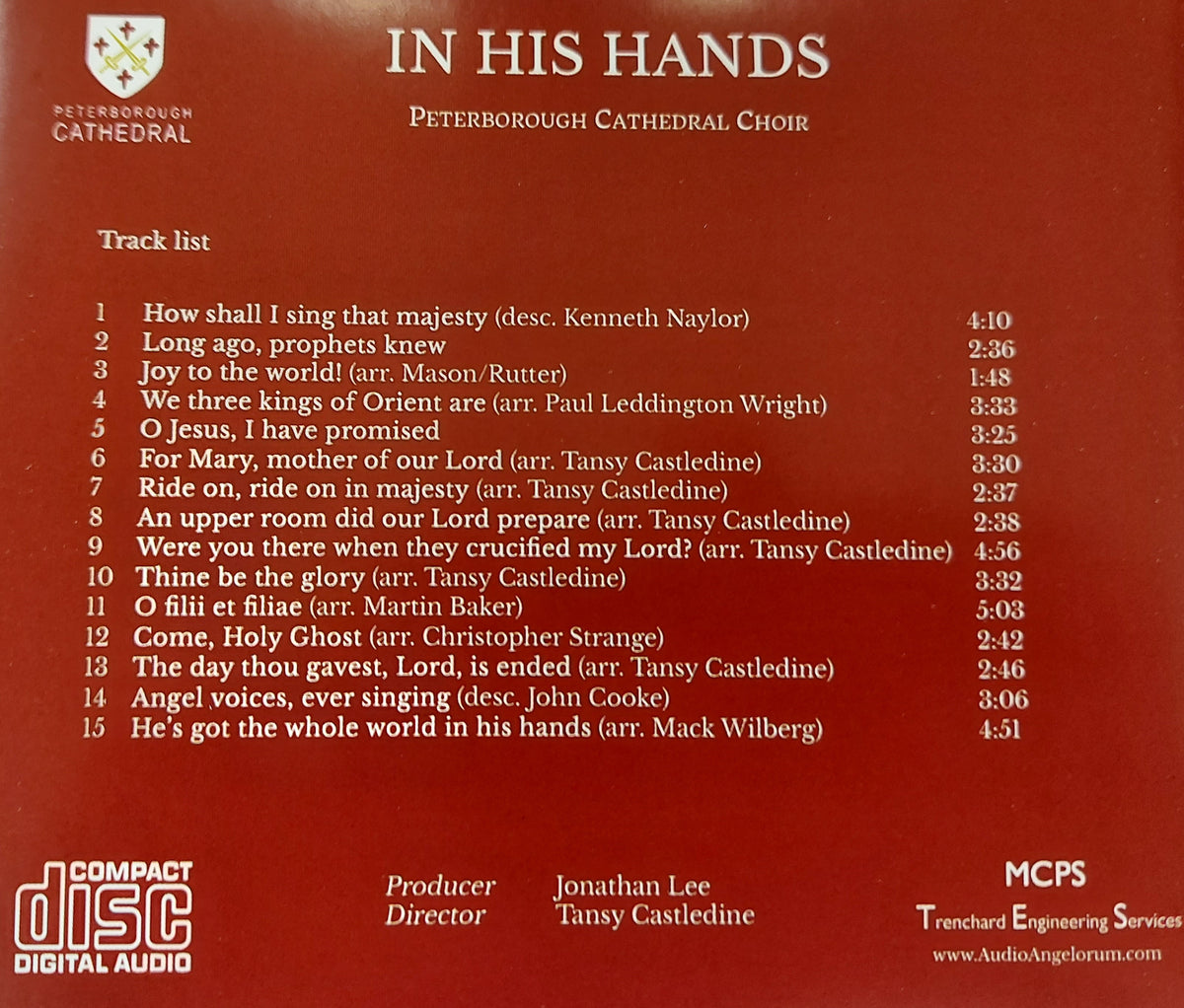 In His Hands Peterborough Cathedral Choir CD The Tablet Publishing Company
