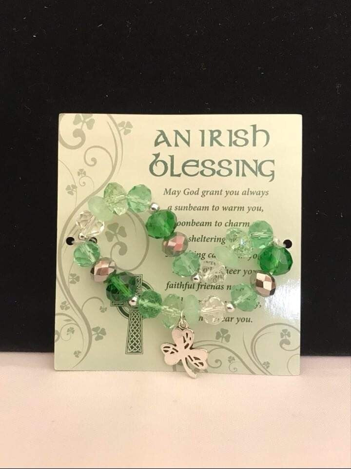 'Irish blessing' glass bracelet