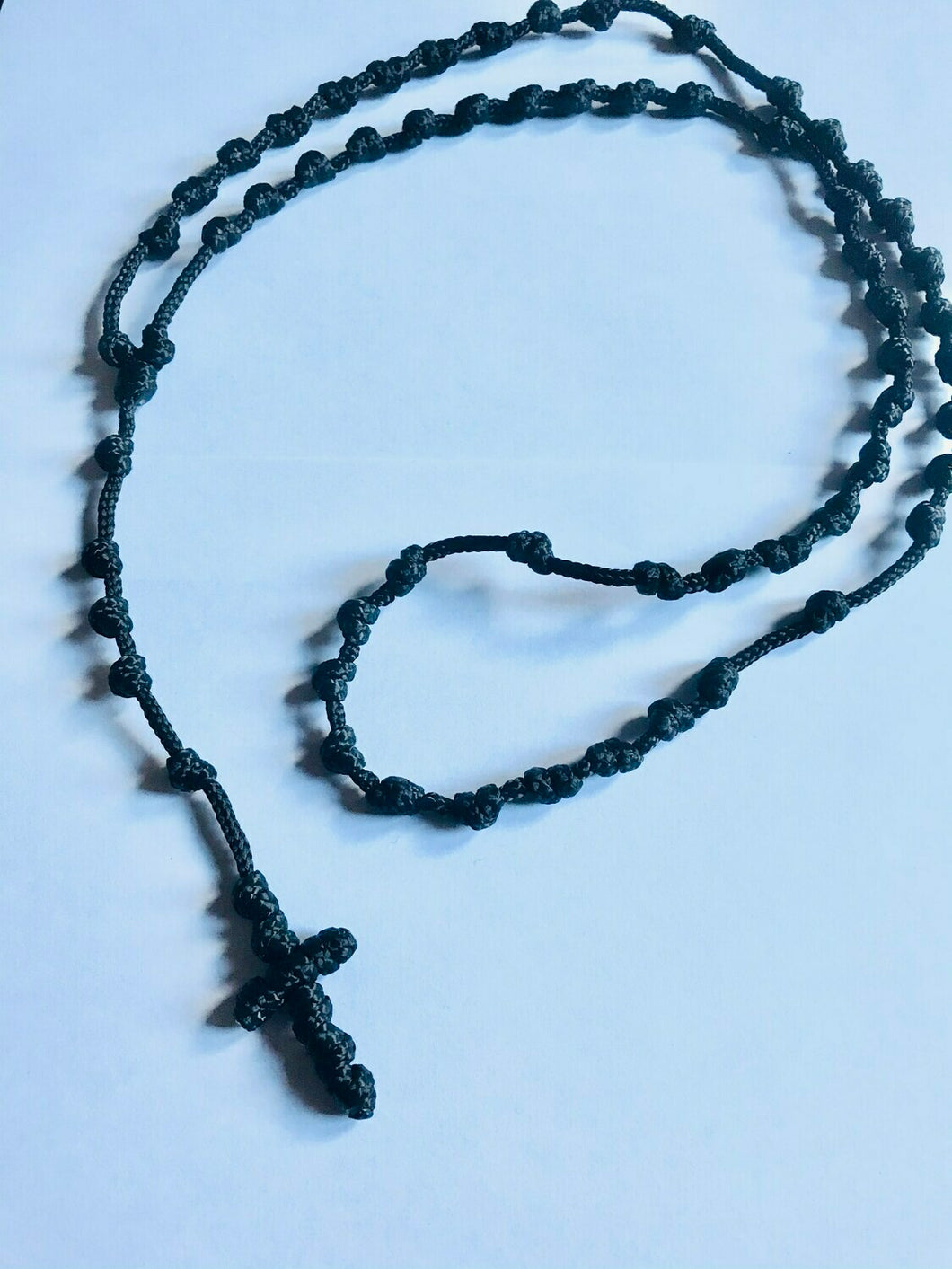 Monk-made cord small CHILWORTH ROSARY BEADS - black