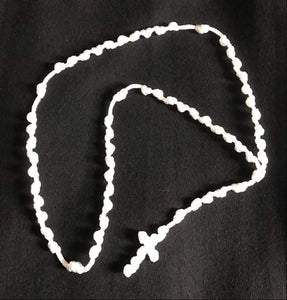 Monk-made cord CHILWORTH ROSARY BEADS - white